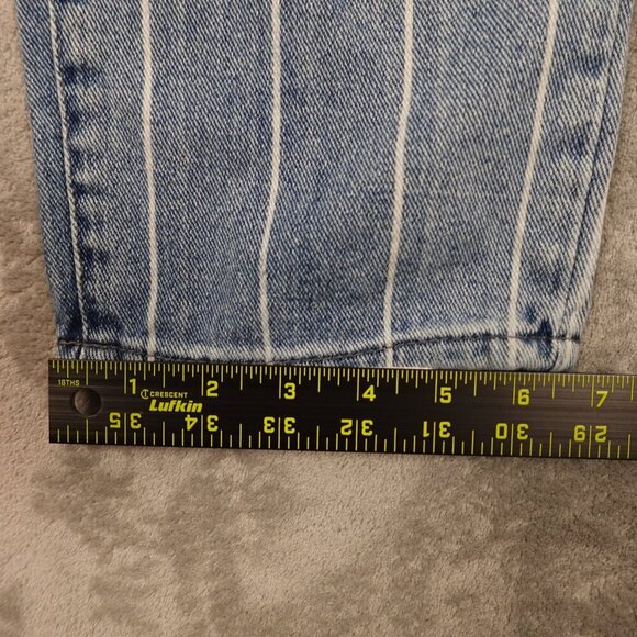Pacsun mom jeans high rise tapered leg crop women's 28 blue stripes - Picture 9 of 12